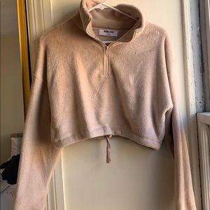 Plush cropped quarter zip